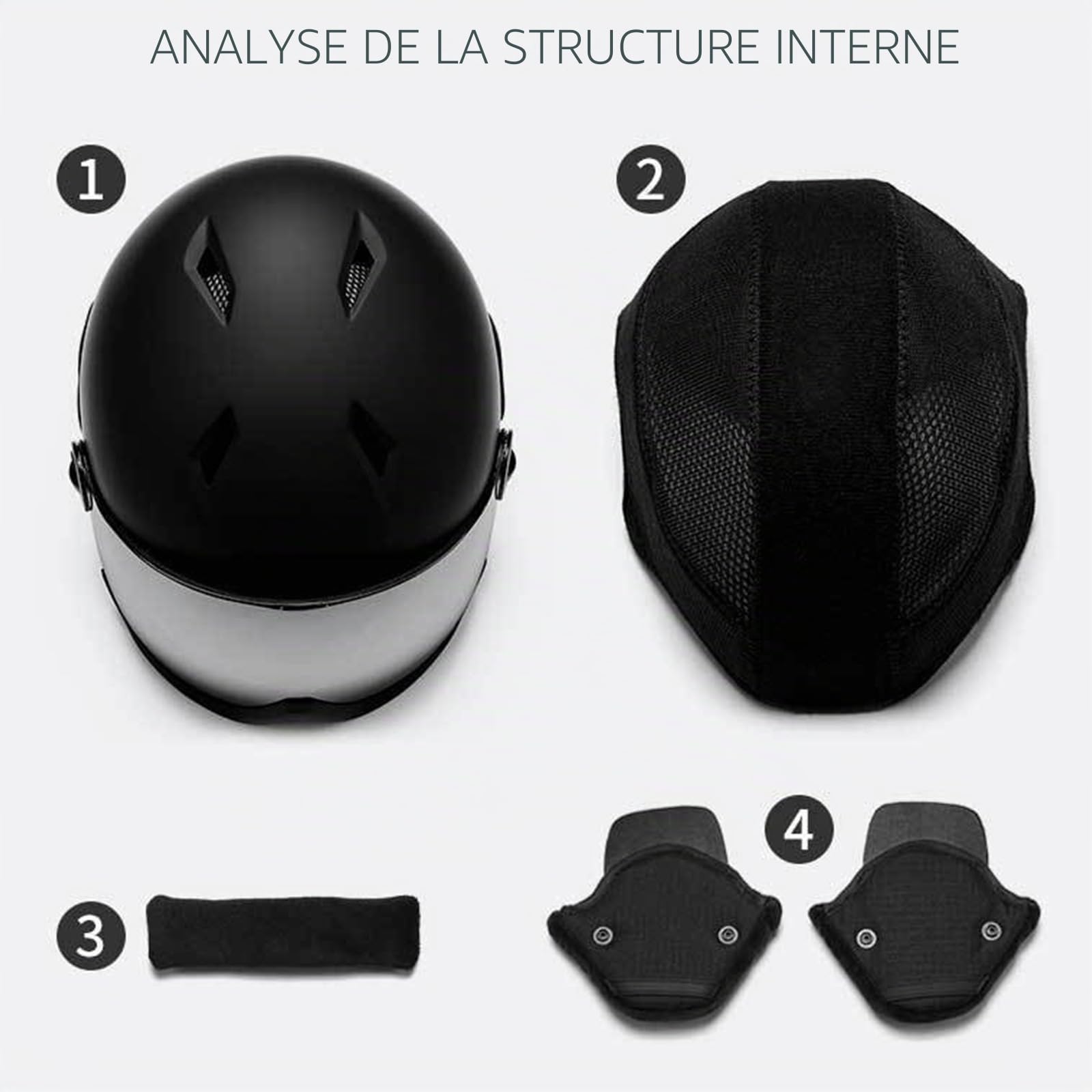 Casque de ski avec lunettes de ski coupe-vent casque de snowboard unisexe intégral casque de ski snowboard patinage