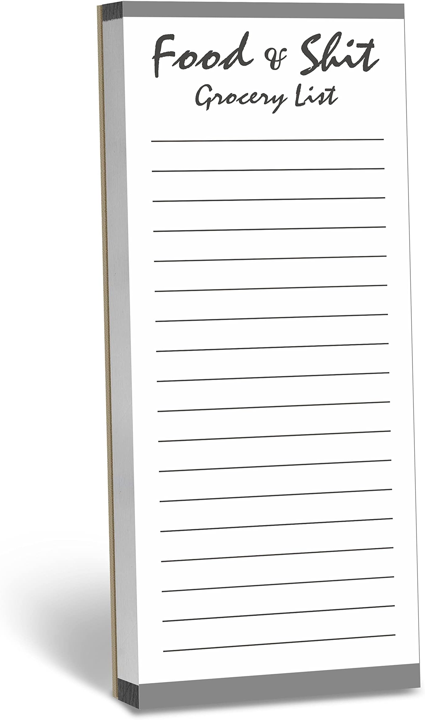 Hebayy 100 Pages Food&Shit Magnetic Back Funny Grocery List Planner Note Pad To Do List for Fridge Locker (3" x 8")