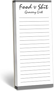 Hebayy 100 Pages à dos magnétique Bloc-notes Planificateur de liste d'épicerie marrant liste des choses à faire pour le réfrigérateur (version anglaise 7,6 x 20 cm)