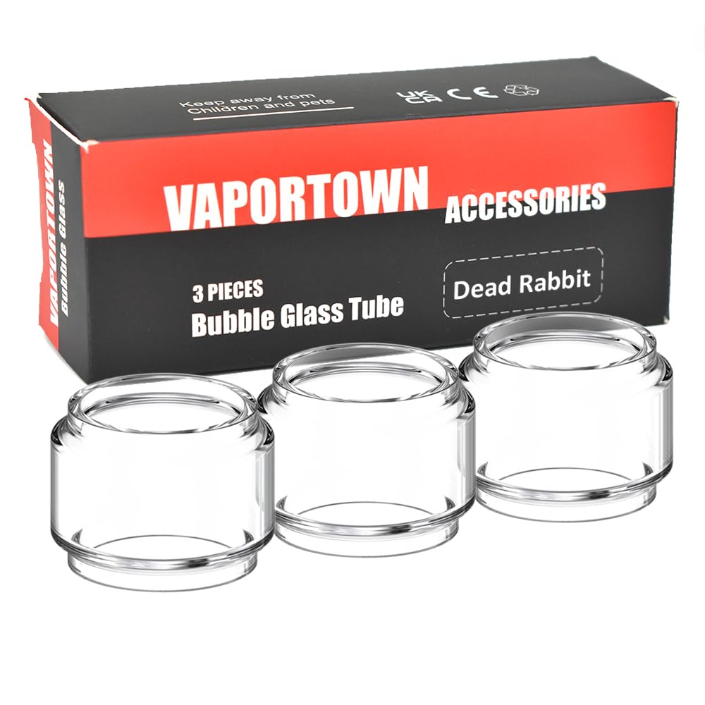 vaportown3X Spare Bubble Glass Tube for HellVape Dead Rabbit RTA Transparent Fatboy Replacement Bulb Tank