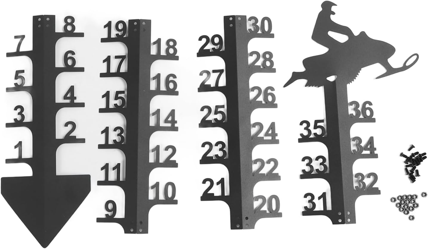 Srliya 36 Inch Snow Outdoor Large Iron Snowfall Measuring Stick Outdoor Snow Depth Measure Rod for Garden Yard Christmas Decorations