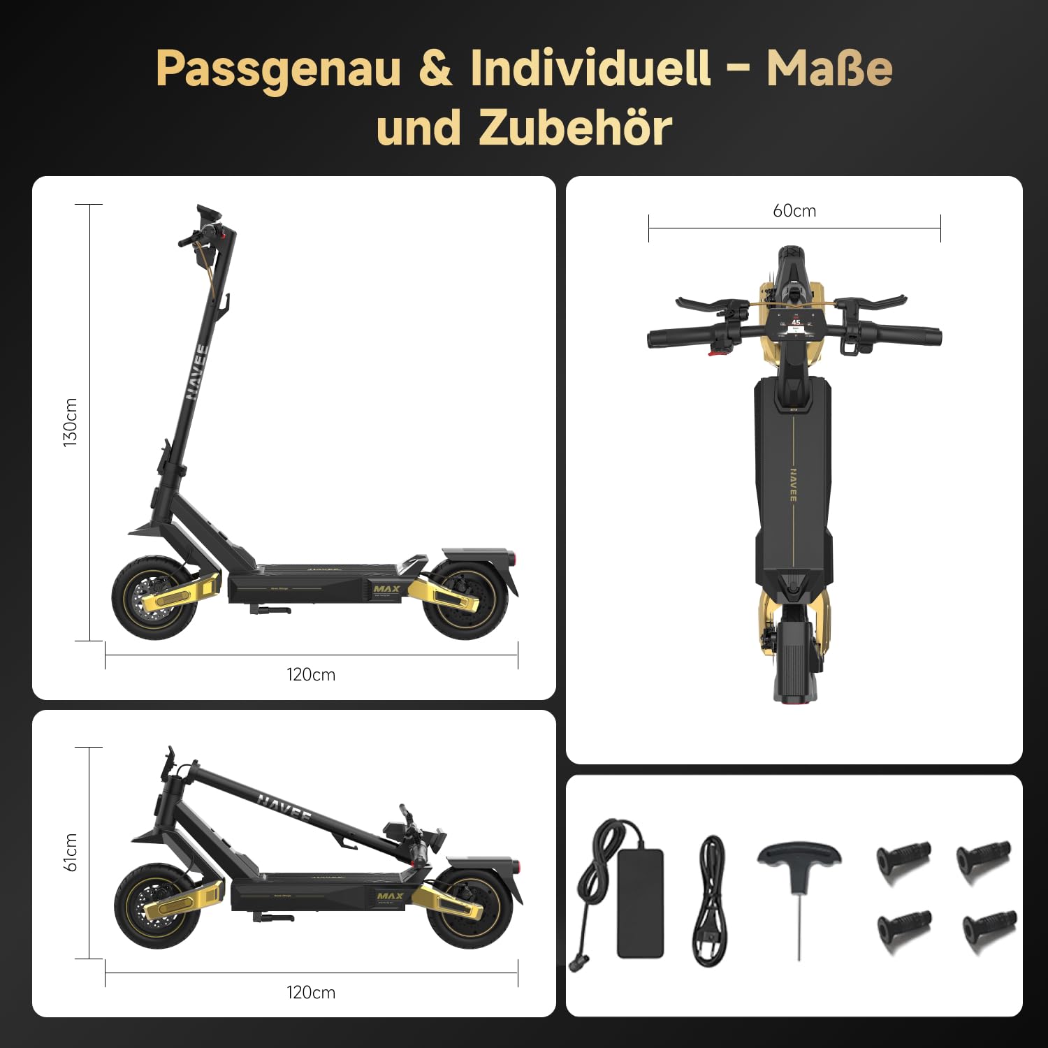 NAVEE GT3 und ST3 Serie E-Scooter 350W-400W, 50 km-90 km Reichweite | Vierfach-Federung | Klappbar (54 cm) mit IPX5,Steigungen 18%-22%