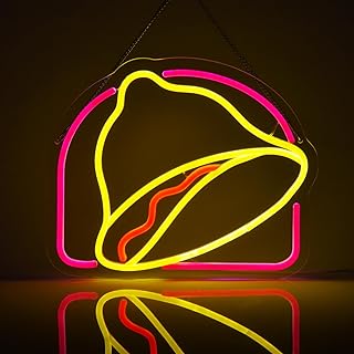 Taco Bell Neon Sign, Taco Bell Merch Gifts,LED Neon Light for Wall Decor, USB Powered for Mexican Restaurant Decor for Tacos Bar Kitchen Pub Christmas Birthday Gifts