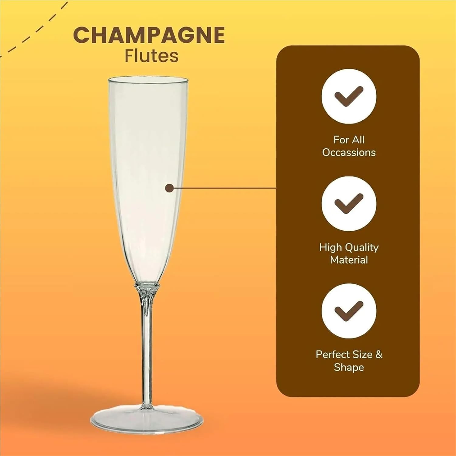 Plastic Champagne Flutes Disposable 8 Pack 5oz Clear Elegant Disposable Plastic Champagne Flutes for Weddings Parties