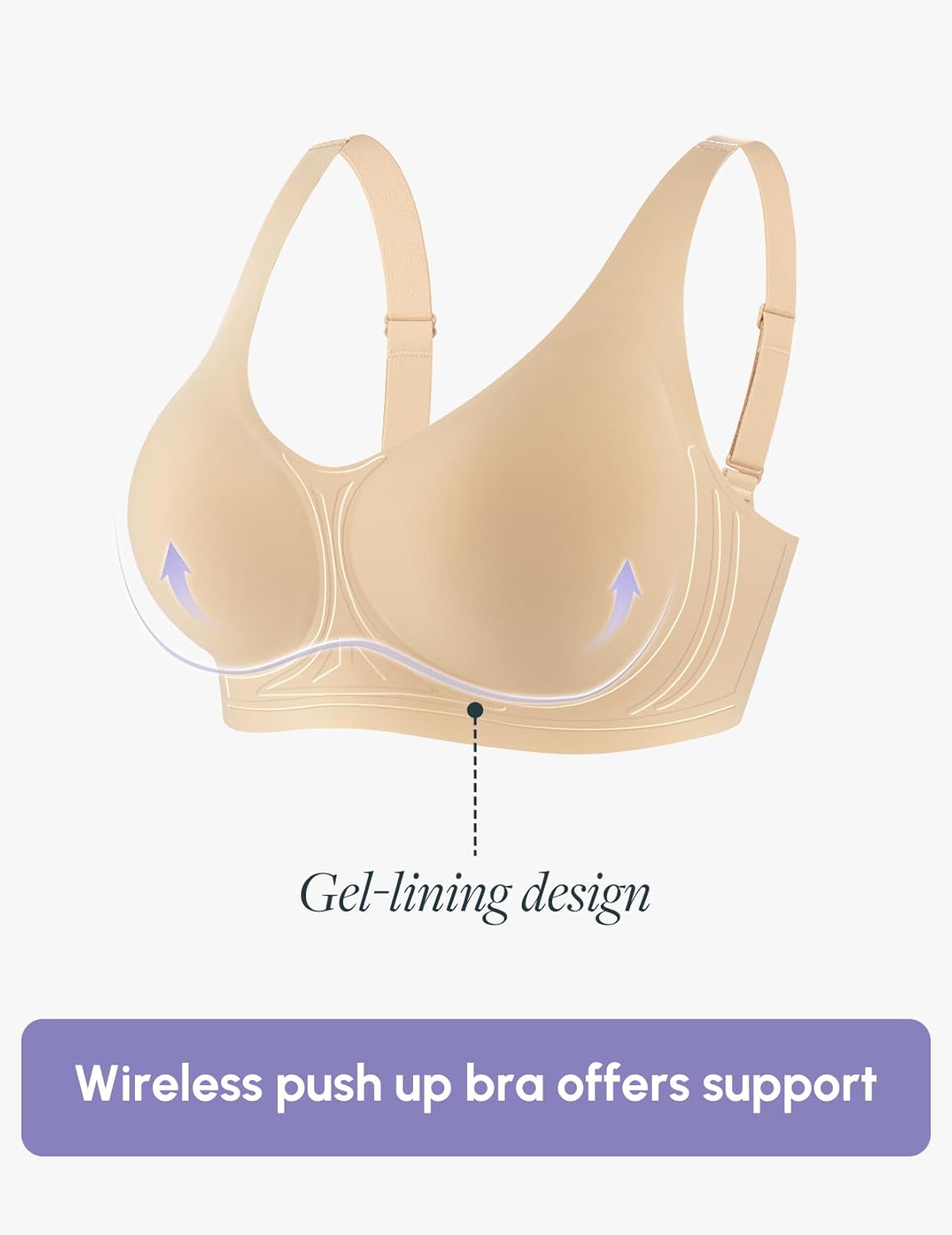 FallSweet Jelly Wireless Push Up Bras Seamless Plus Size Full Coverage Bralettes with Support - Image 4