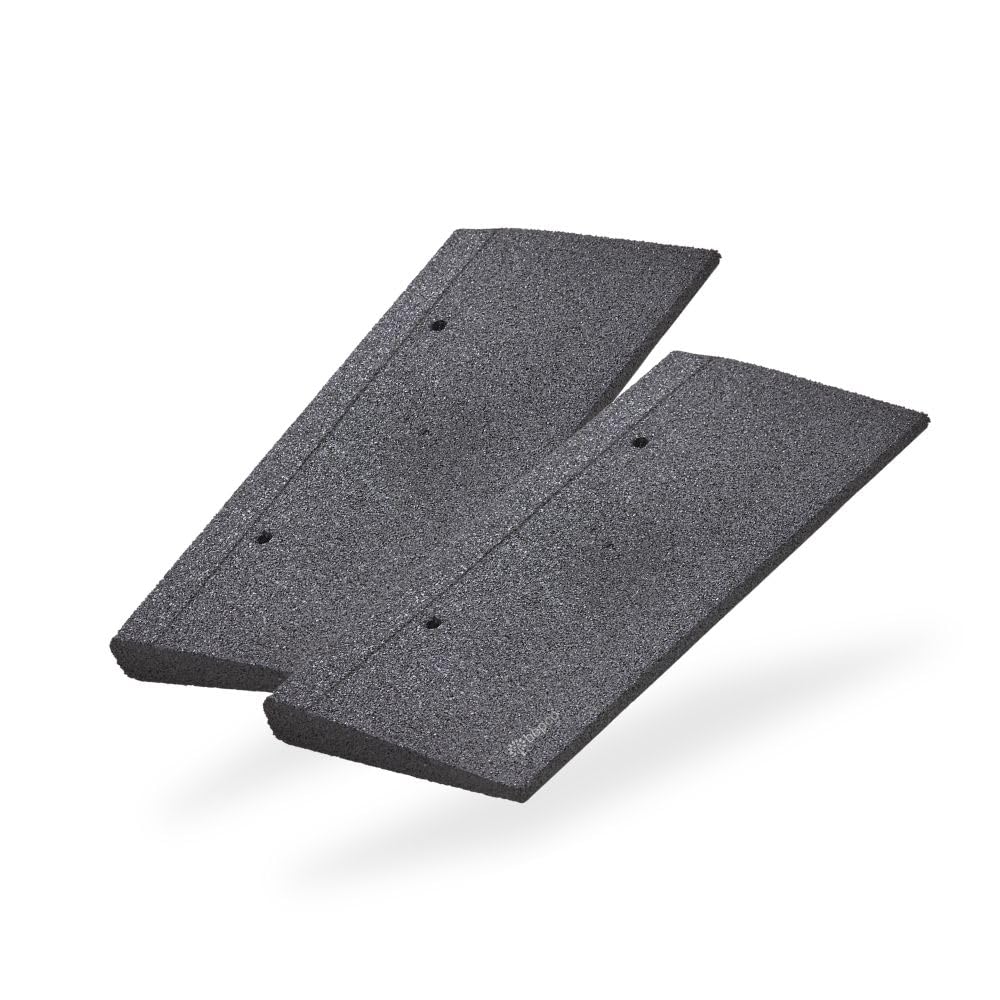 bepco Zestaw ramp do krawężnika (2 sztuki) dł. x szer. x wys.: 50 x 25 x 4 cm z gumy (czarna) rampa najazdowa, rampa progowa, z podkładkami do mocowania