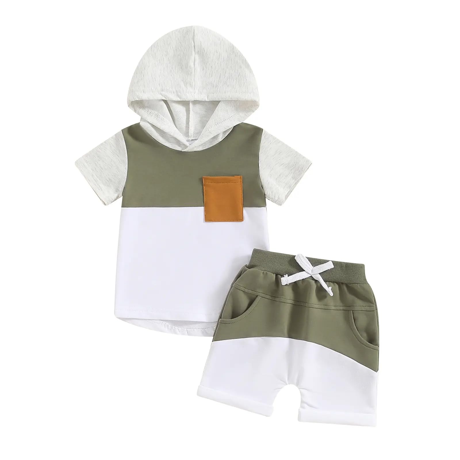 Ropa Para Bebé Niño Pequeño con Capucha Dinosaurio y Tiburón Conjunto Camisetas y Pantalones Cortos Manga Corta en Contraste Conjuntos Para Bebé — view 5