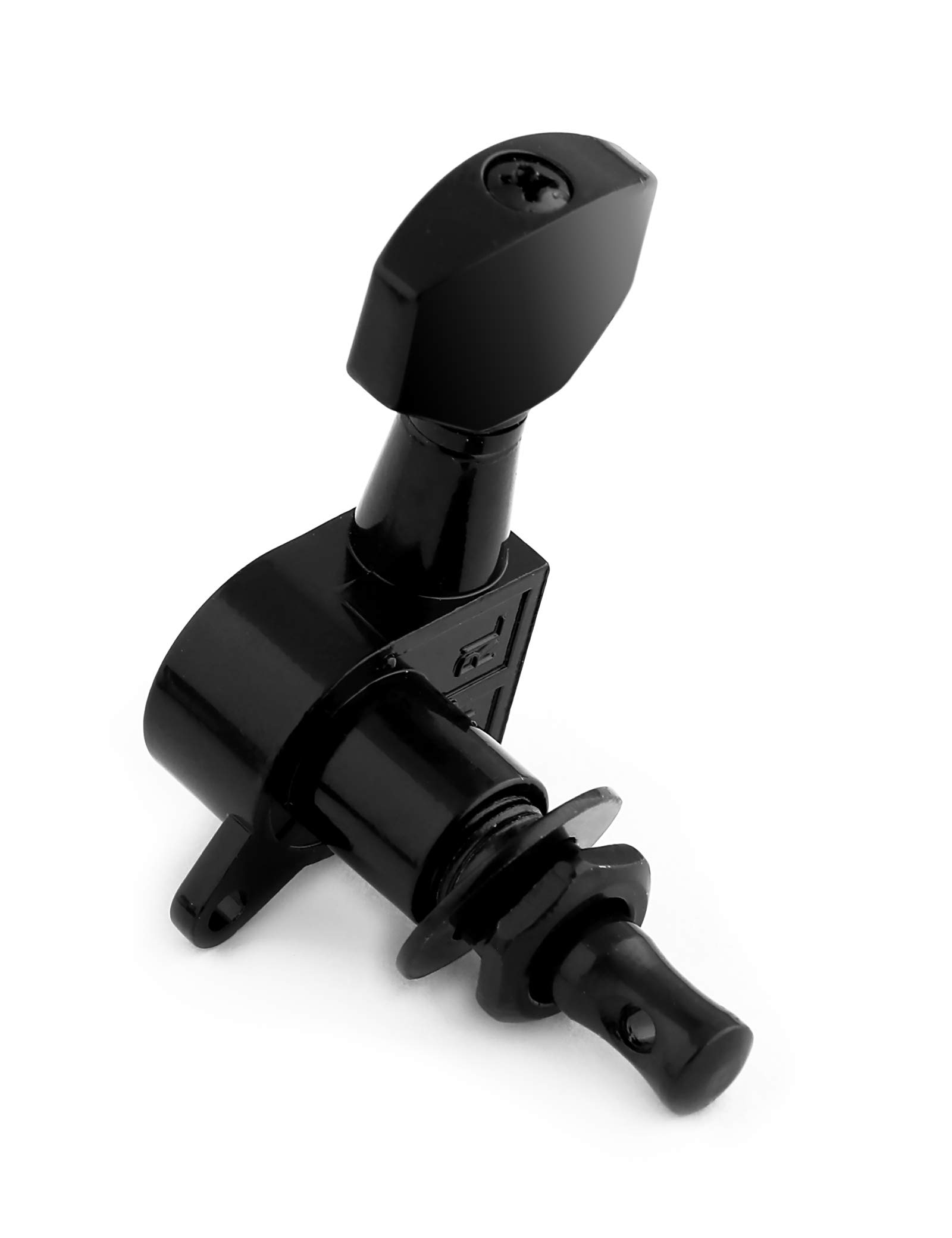 Holmer Clavijas de afinación de cuerda selladas, máquinas de afinación, cabezales de máquina Grover, teclas de afinación, 6 en línea, para guitarra acústica diestra o guitarra eléctrica, color negro.