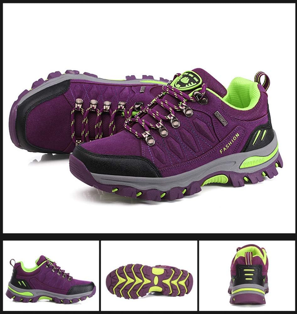Rojeam Women Men Mountain Trekking Boots Lace-up Hiking Boots Walking Trainers Shoes for Outdoor Sports