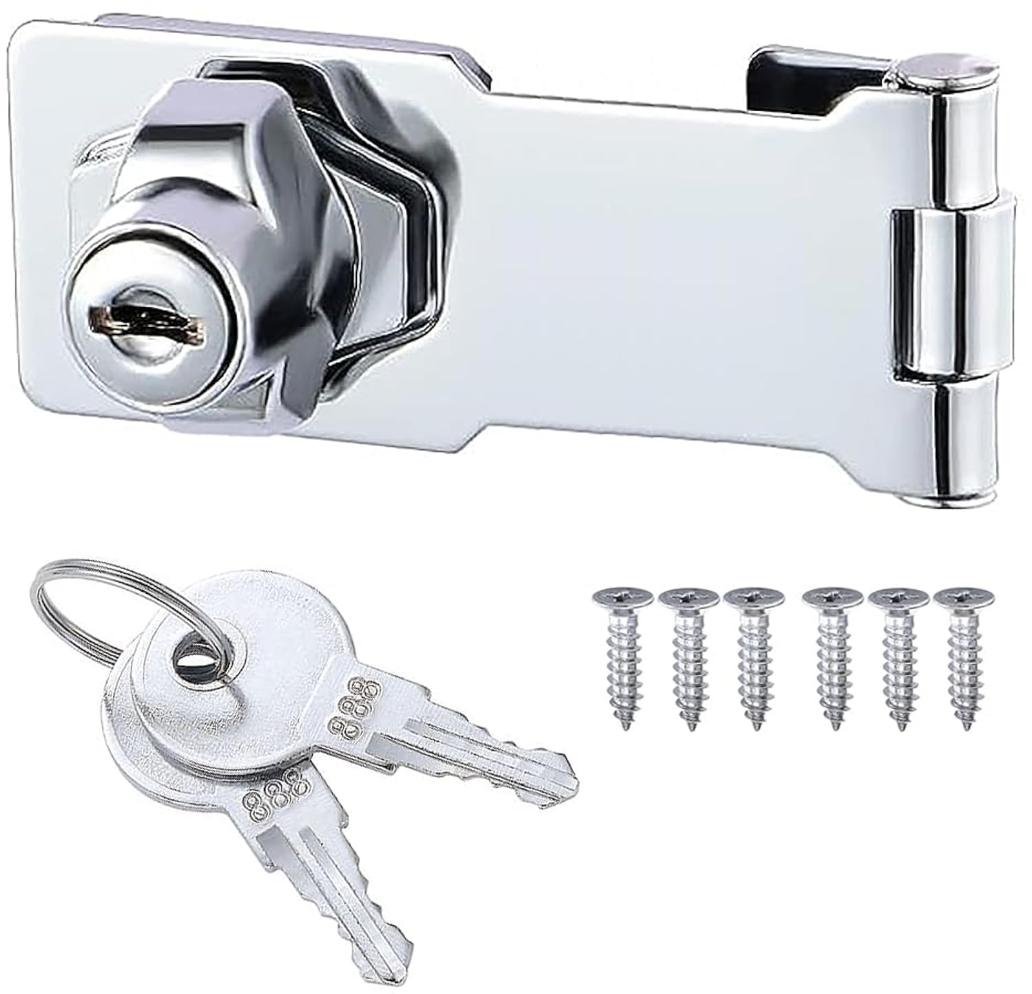 ZiYuya Keyed Hasp Lock and Staple with Padlock