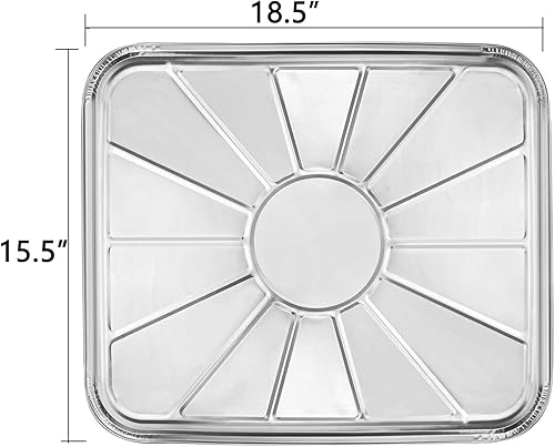 Miniatura 2 de Lawei Juego de 30 forros desechables de aluminio para horno, 18.5 x 15.5 pulgadas, bandeja de goteo para horno, hornear y asar a la parrilla,