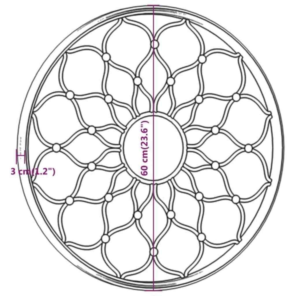 Générique Miroir de Jardin Sable 60x3 cm Fer Rond Utilisation extérieure,318367
