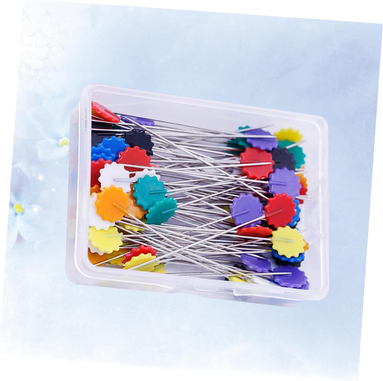 50pcs Sewing Materials Flat Flower Head Straight Pins Flat Head Pins Sewing Flower for Use