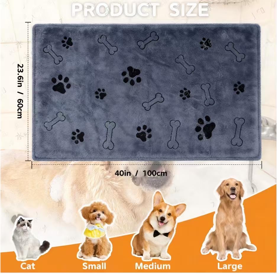 Image of 3PCS Dog Bath Supplies,Dog Bath Brush | Dog Washing Gloves | Dog Towel 40'' X 23.6'',Super Absorbent and Soft Pet Grooming Towel, Perfect Shower & Grooming Supplies for Dogs