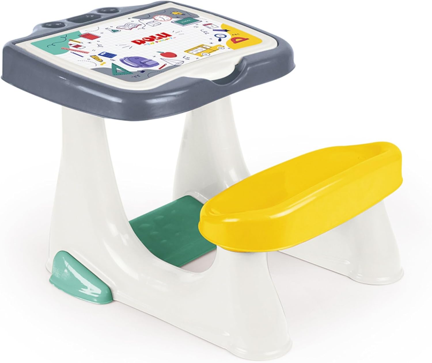 DOLU Full Desk with Storage & Ergonomic Footrest, Kids Activity Desk and Chair Set, Study Table for Drawing, Crafts & Learning, Ages 3+ Years