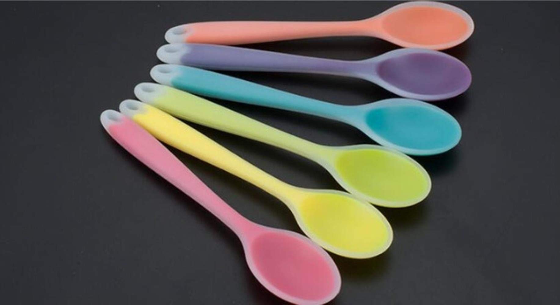 MSY2PCS Home Use Mini Silicone Spoon Colorful Heat Resistant Spoons Kitchenware Cooking Tools Utensil Random Color,Random Translucent