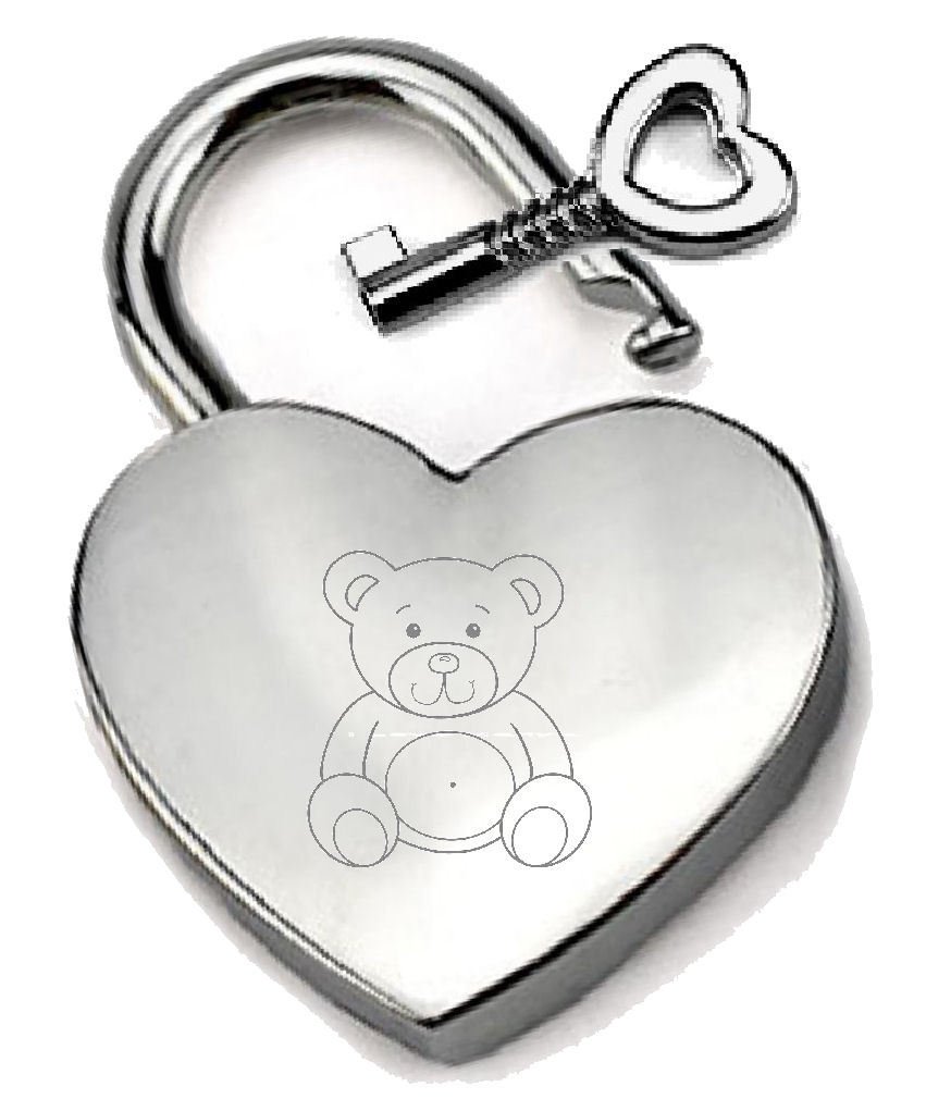 Ours en peluche et cadenas cœur argenté gravé pour offrir un souvenir durable qui ne s'oublie pas