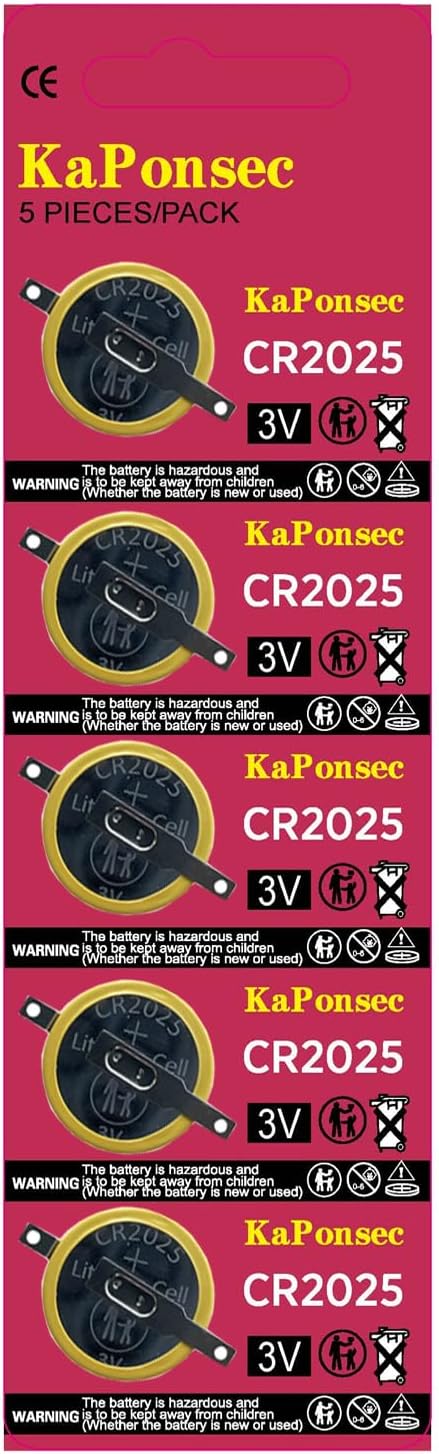KAPONSE 15PACKS Tabbed CR2025 3V Lithium Battery with Solder Tabs Replacement Battery Gameboy