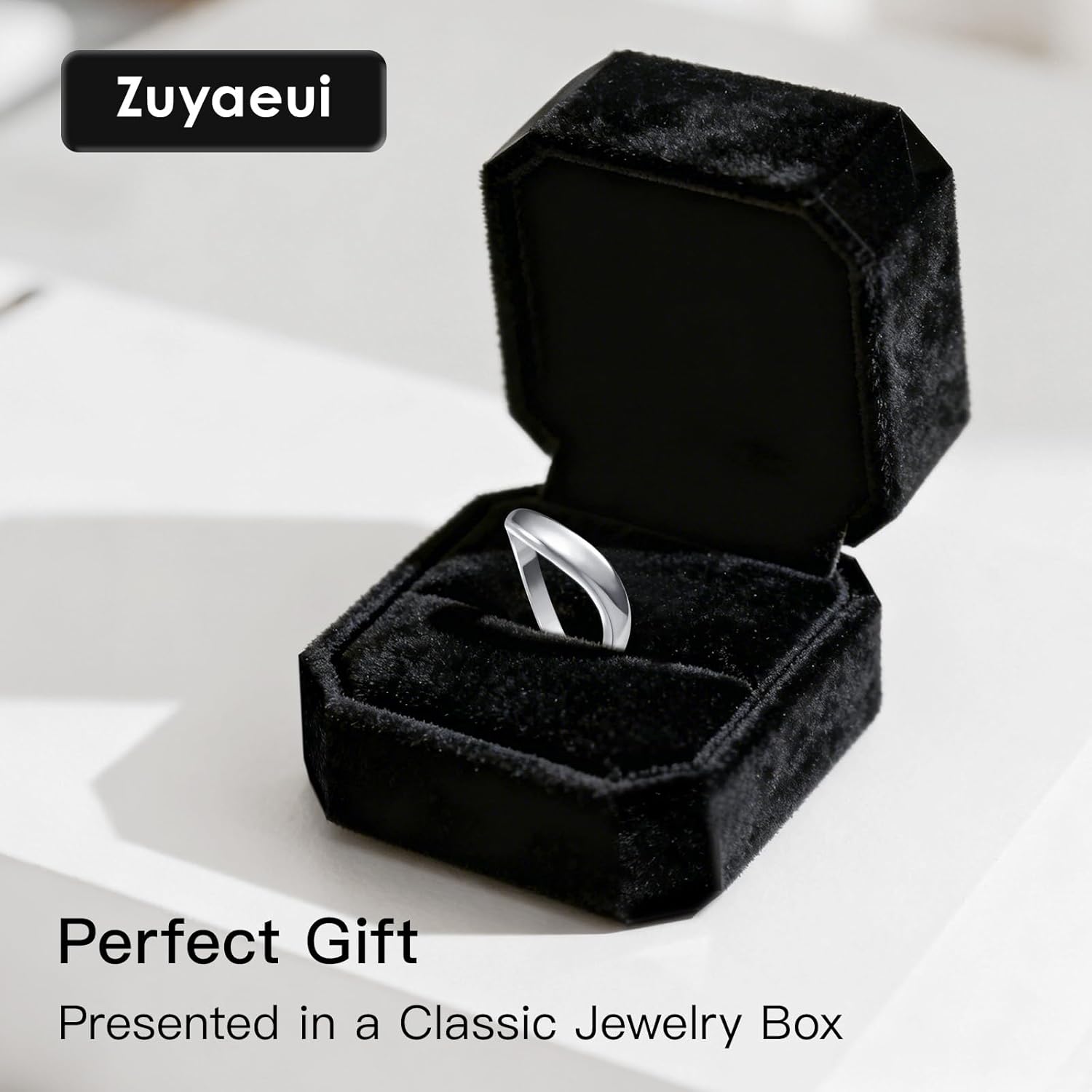 14K White Gold Plated Wedding Bands for Women, 3mm Comfort Fit Dome Polished Plain 925 Sterling Silver Ring, Anniversary Engagement Promise Gift for Her - Image 6