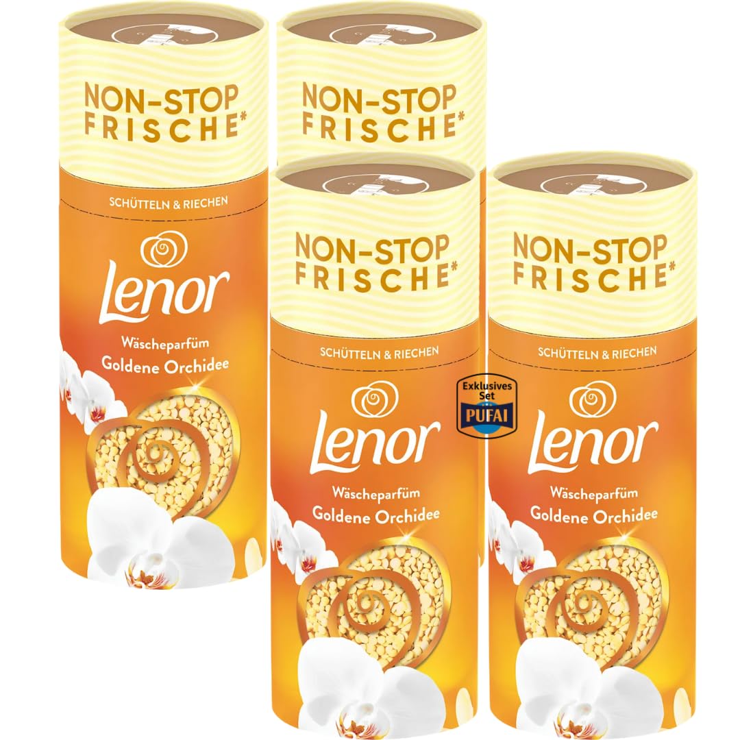 Wäscheparfüm – Goldene Orchidee – 155 g – 4er Pack | Duftperlen für langanhaltende Frische | Sinnlich-blumiger Duft für gepflegte Wäsche