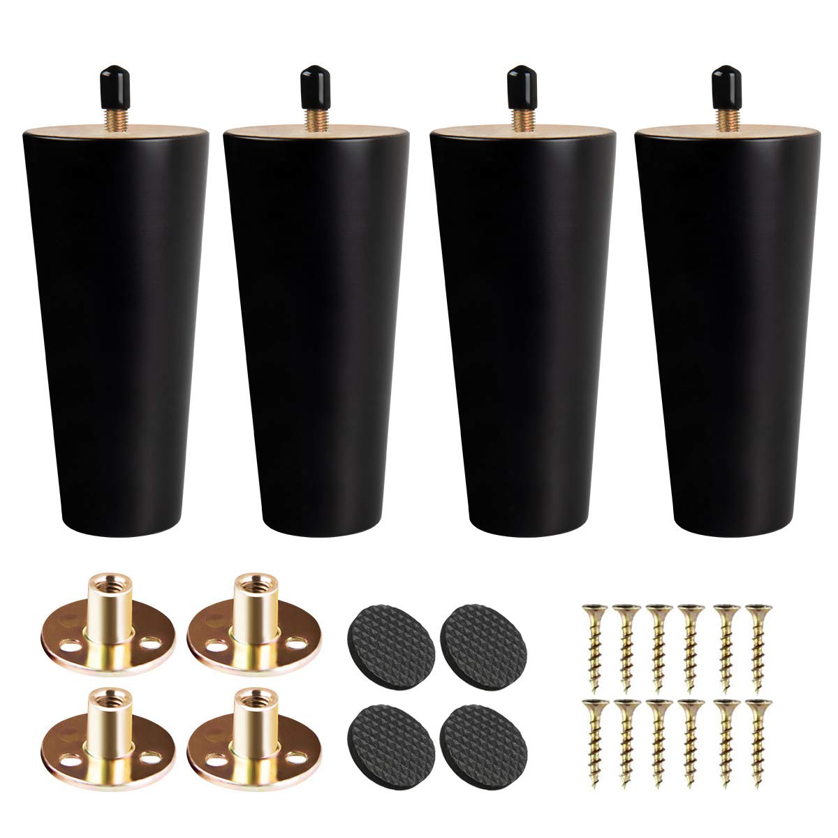 Buy Btowin8 inch Solid Wood Furniture Legs, 4 Pieces Modern Vintage