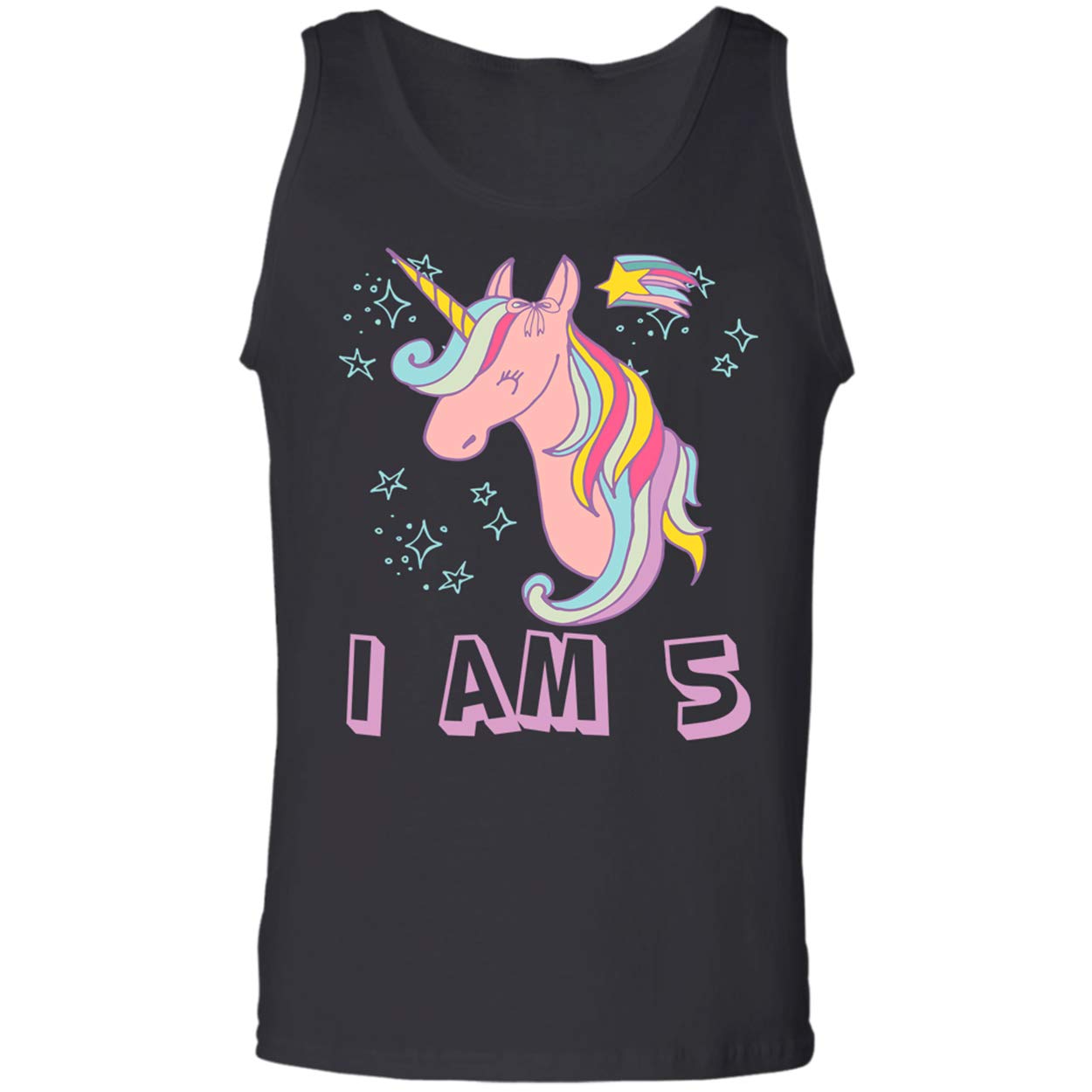 Kids Girls 5th Birthday 5 Year Birthday Cute Unicorn Tank Top