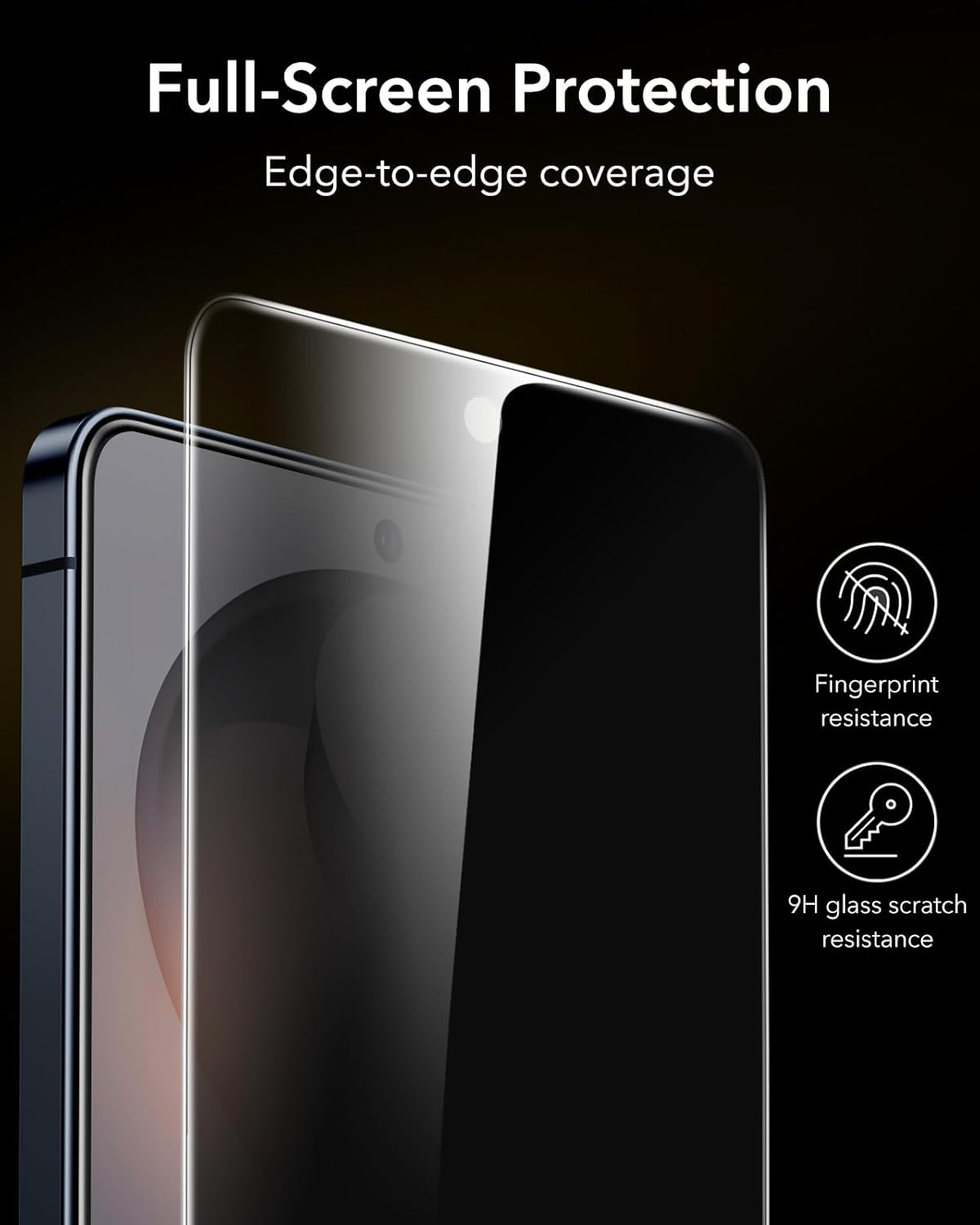 ESR Accessory Glass by Corning™ 3 Pack 9H+ Glass for Samsung Galaxy S26 Ultra Privacy Screen Protector, Military-Grade Protection, Shatterproof & Durable, UltraFit Tray