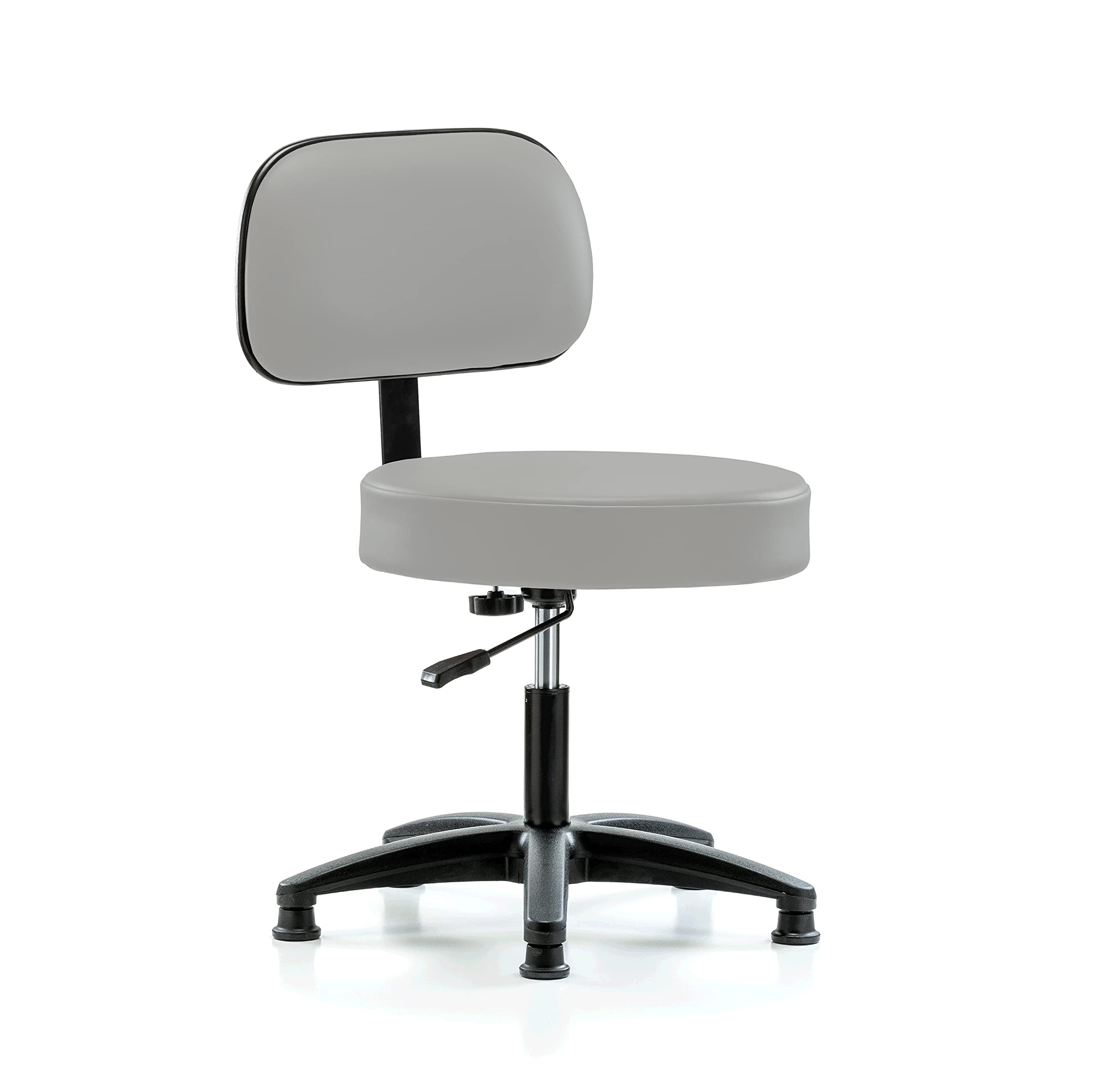 Perch Basic Exam Stool, Glides, 18.5-24", Grey