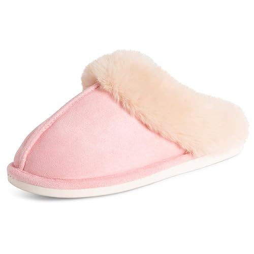 Womens Memory Foam Luxury Rubber Sole Plush Faux Fur Cozy