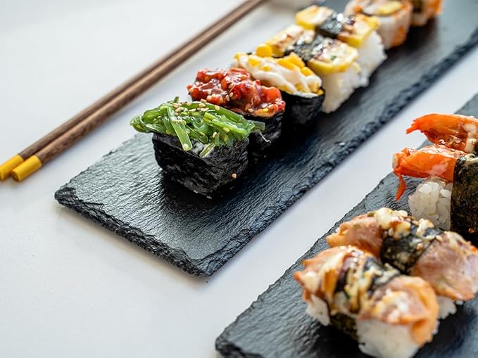 Set de Platos de Pizarra para Sushi con Palillos miniatura 2