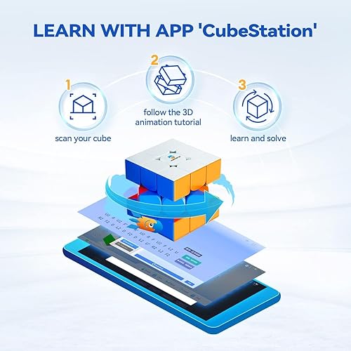 Miniatura 3 de Monster Go Magnetic 3x3 Speed Cube, 48 Magnets Magic Cube Stickerless Puzzle Toy 3D for Kids Beginners Practices Educational MG EDU 56mm