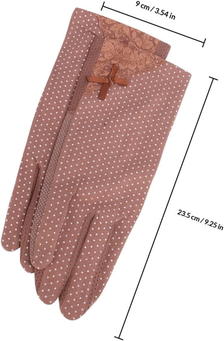 Luxshiny Women Lace Sun Protection Gloves, Thin Touchscreen