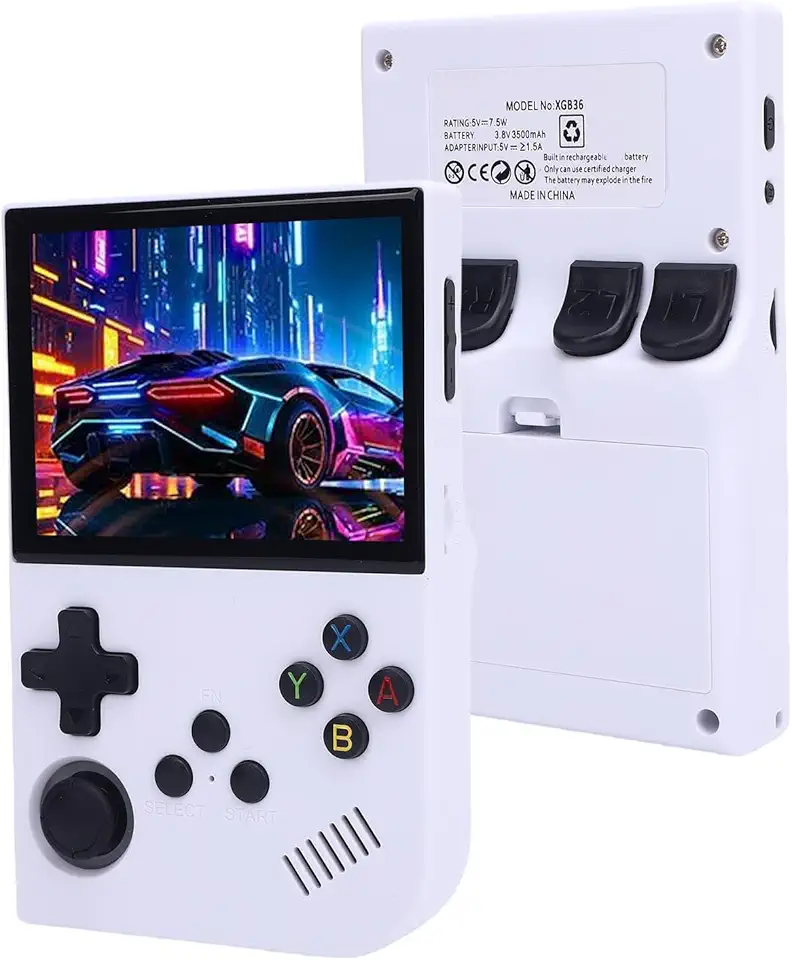 Console de Jogo Portátil retrô, Mini Console de Vídeo retrô Com Tela de 3,5 Polegadas, Console de Videogame Portátil Recarregável de 3500 MAh (64G)
