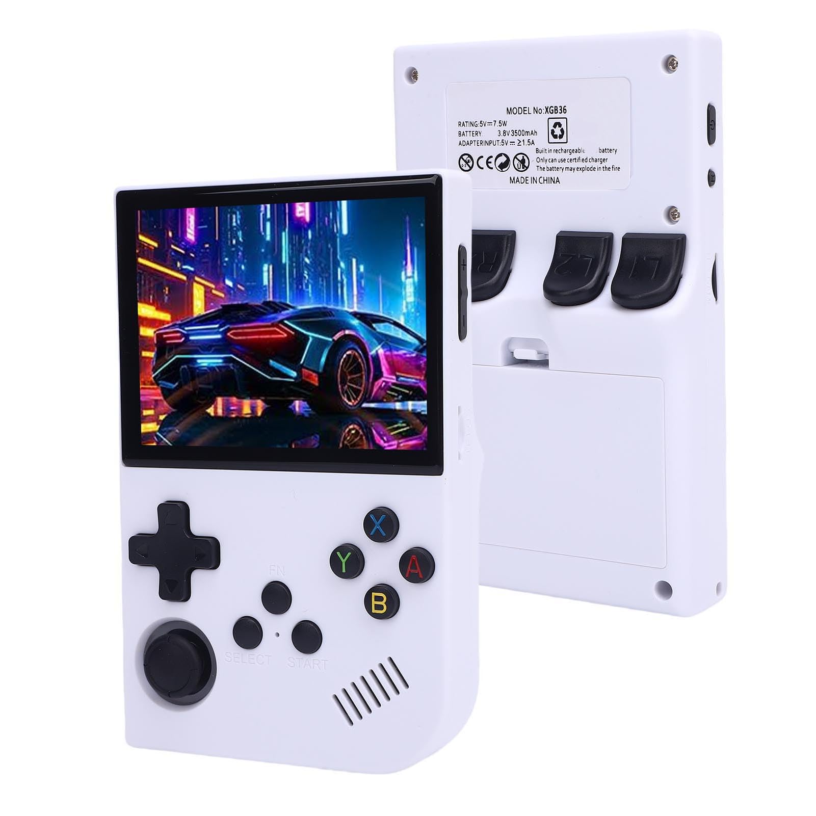 Generic Console di Gioco Portatile retrò con Prestazioni Potenti 8 Ore di Riproduzione per gli Appassionati di Giochi retrò Bianco (64G)