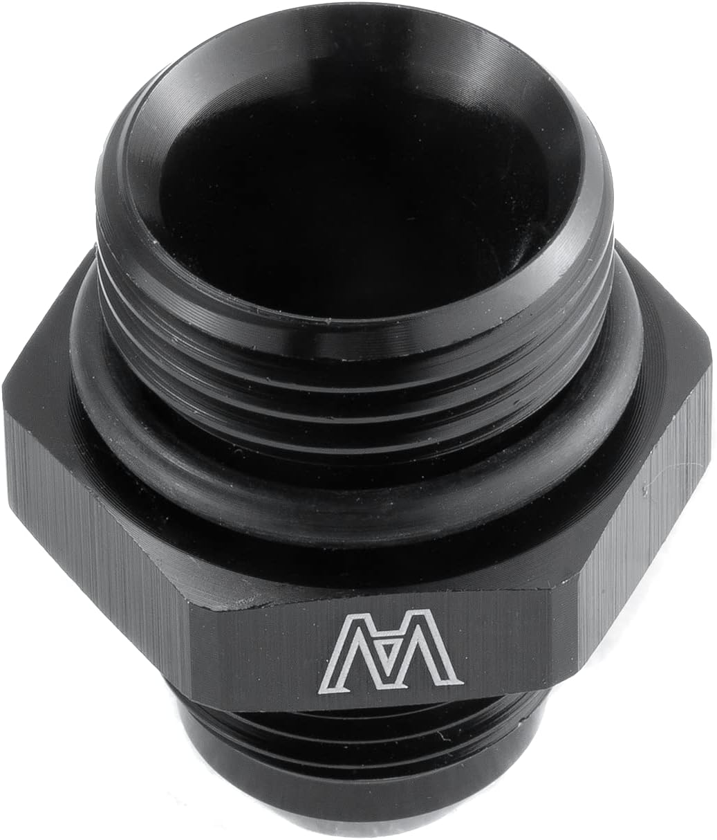 8AN Male Flare to 10AN Male ORB O Ring Flare Boss Fuel Pump Rail Adapter Fitting Aluminum Black