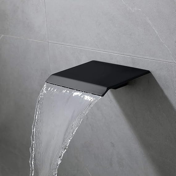Bathtub Shower Faucet 7.1 Inch Tub Spout Wall Mount Waterfall Faucet (Matte Black 7.1 Inch)