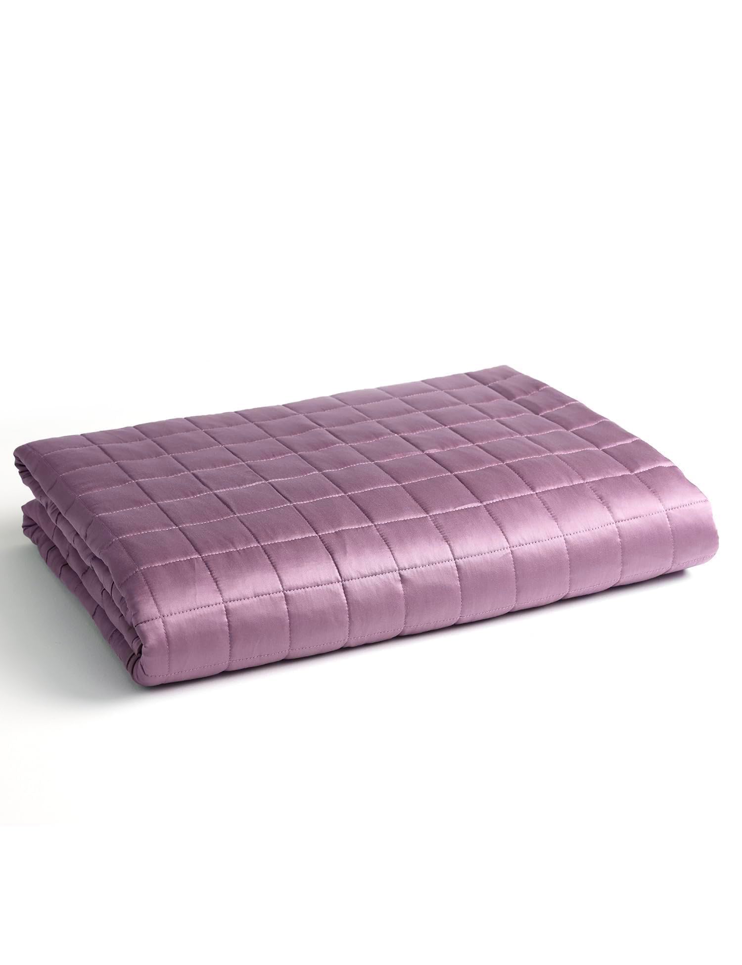 YnM Cooling Weighted Blanket for Adults, 15lbs Heavy Bed Throw for One Person of 140lbs, Perfect for Hot Sleepers or Warm Climates with Rayon/Glass Beads(60x80 Inches, Queen Bed, Fuchsia Purple)