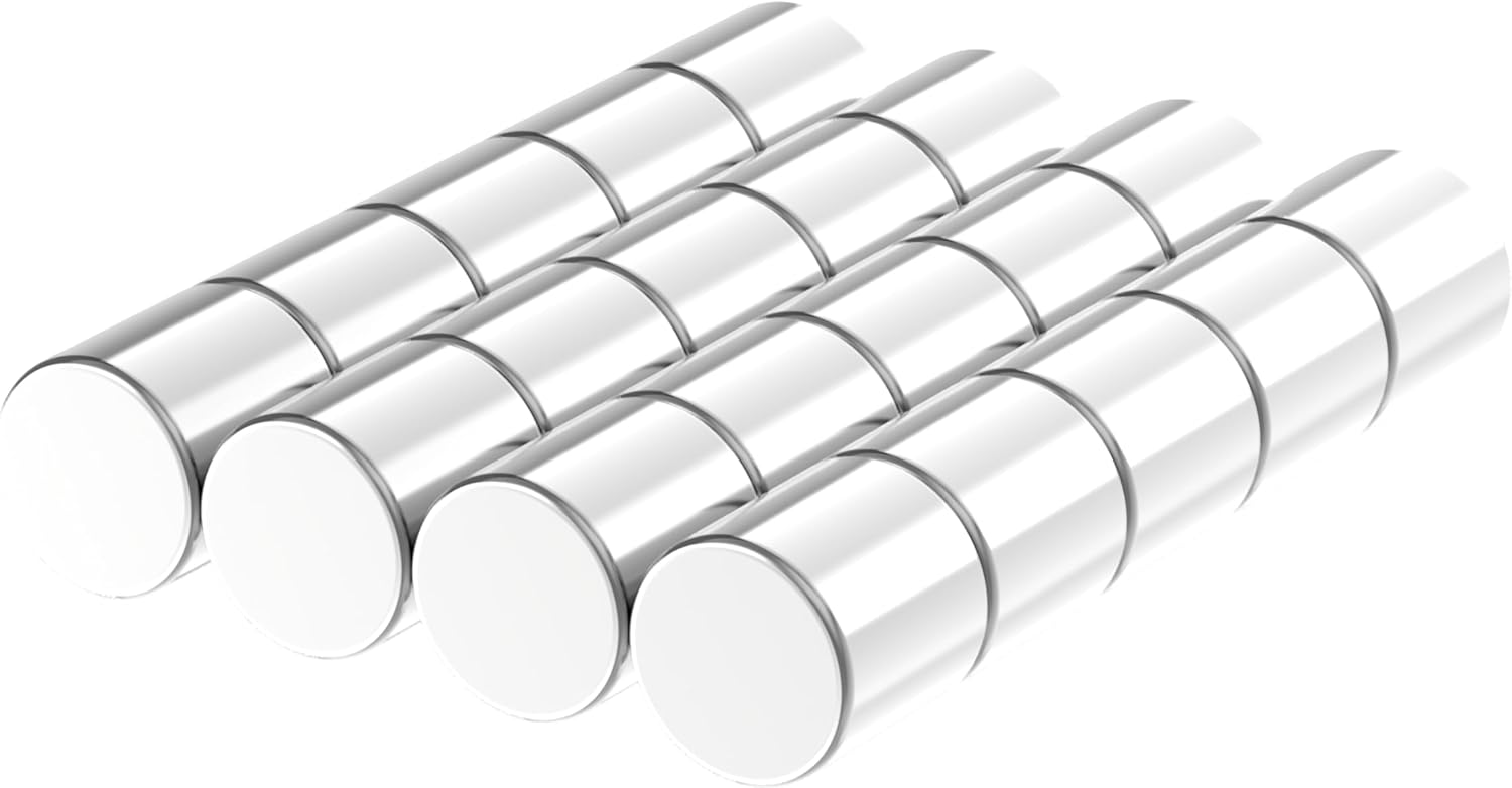 N52 Magnet-3/8"D x 3/8"H - 20 Pack Cylinder Super Strong Neodymium Thick Disc Rare Earth Magnets, Small Cylindrical Refrigerator Magnets for Fridge,Crafts,Office,Whiteboard,Dry Erase Board