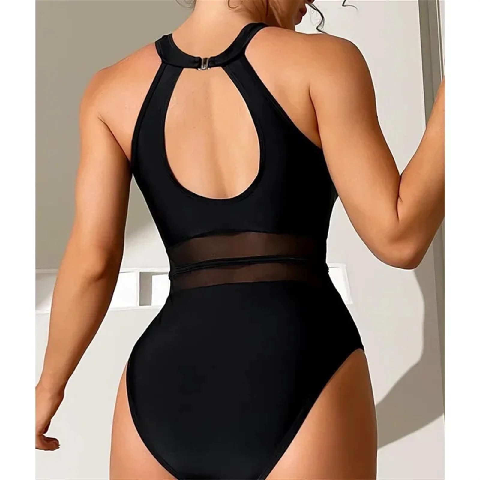 Maillot De Bain Femme 1 Pieces Noir Sexy Net une pièce maillot de bain fermé maillot de bain for femme Push Up corps femme maillot de bain maillot de bain plage piscine baigneur Pour L'ExtéRieur(A2205