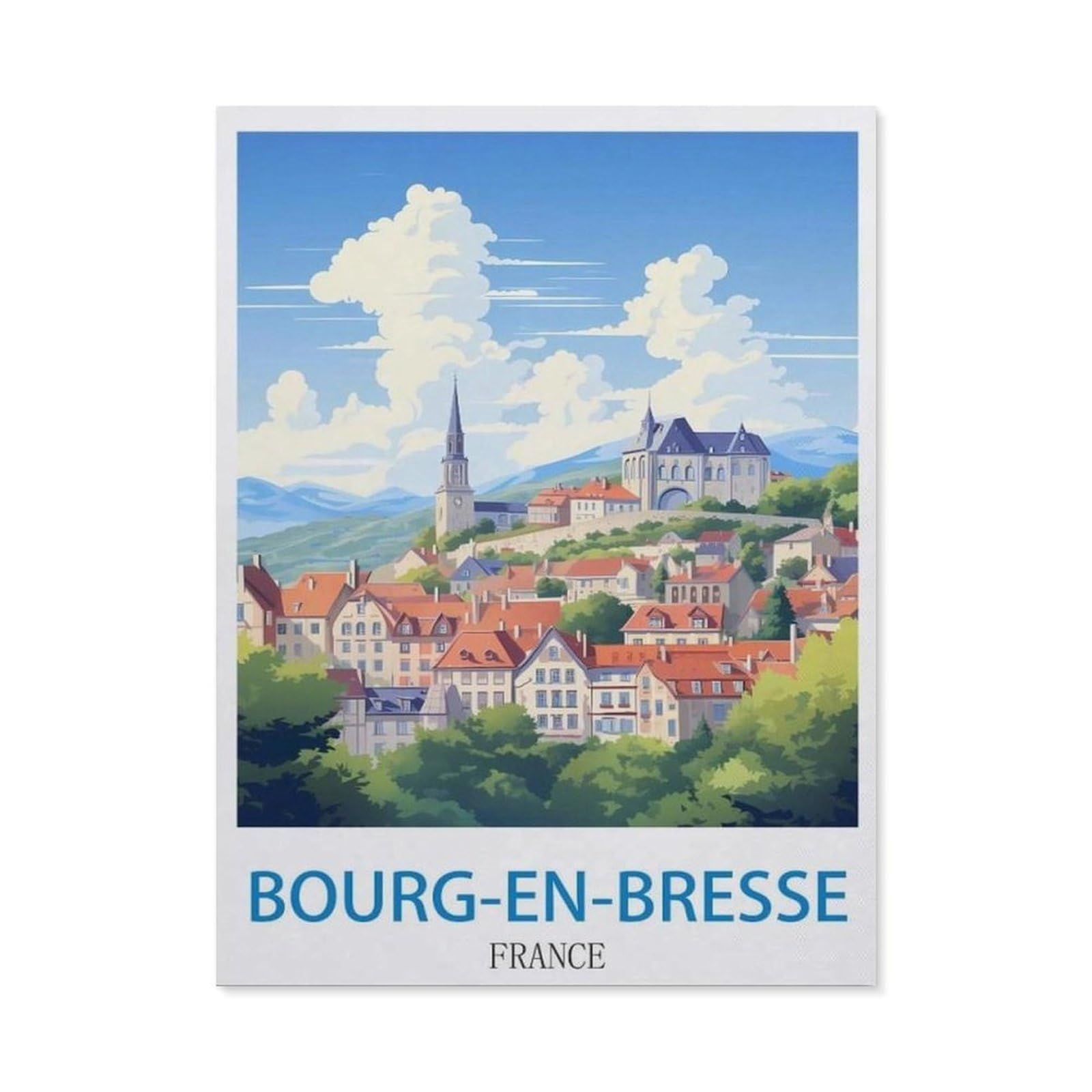 BEAYODKP 5D DIY Diamond Painting，Bourg En Bresse France（40x50cm）