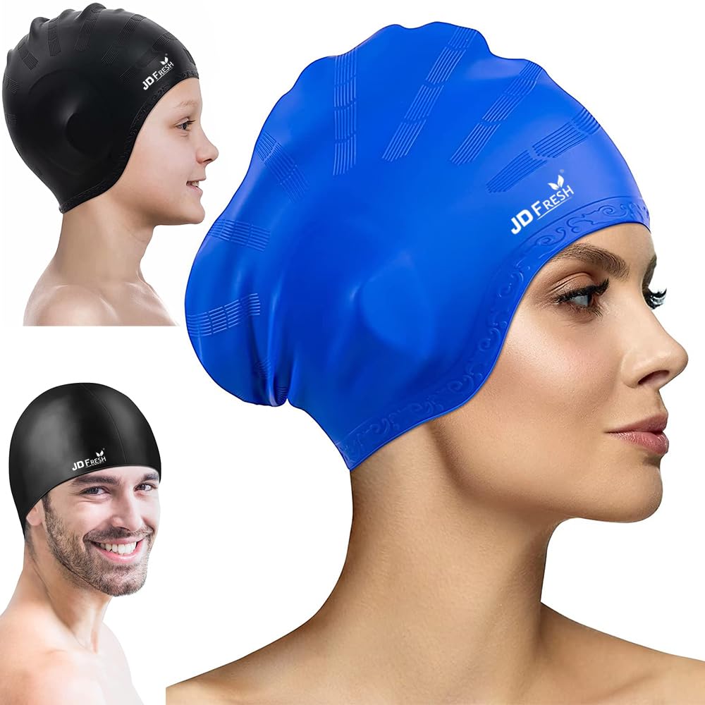 See full amazon price history chart for JD Fresh Long Lasting Silicone Made Waterproof Swimming Cap for Men & Women Long Hair & Adults with Ear Cover for Protection Color Blue JD Fresh Long Lasting Silicone Made Waterproof Swimming Cap for Men & Women Long Hair & Adults with Ear Cover for Protection Color Blue (B0C66J14FM) Amazon Price History, Amazon Price Tracker
