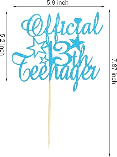 Miniatura 2 de Arthsdite Decoración oficial para tartas de 13 años para adolescentes, decoración de pastel de 13 cumpleaños para trece adolescentes, niñas, niños,
