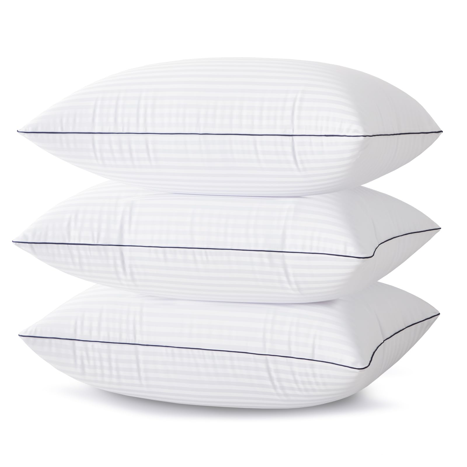 Bed Pillows for Sleeping - 3 Packs King Size Luxury Hotel Down-Alternative Pillow for Neck and Shoulder Pain Relief, Soft Density for Side, Back or Stomach Sleepers(20 * 36")