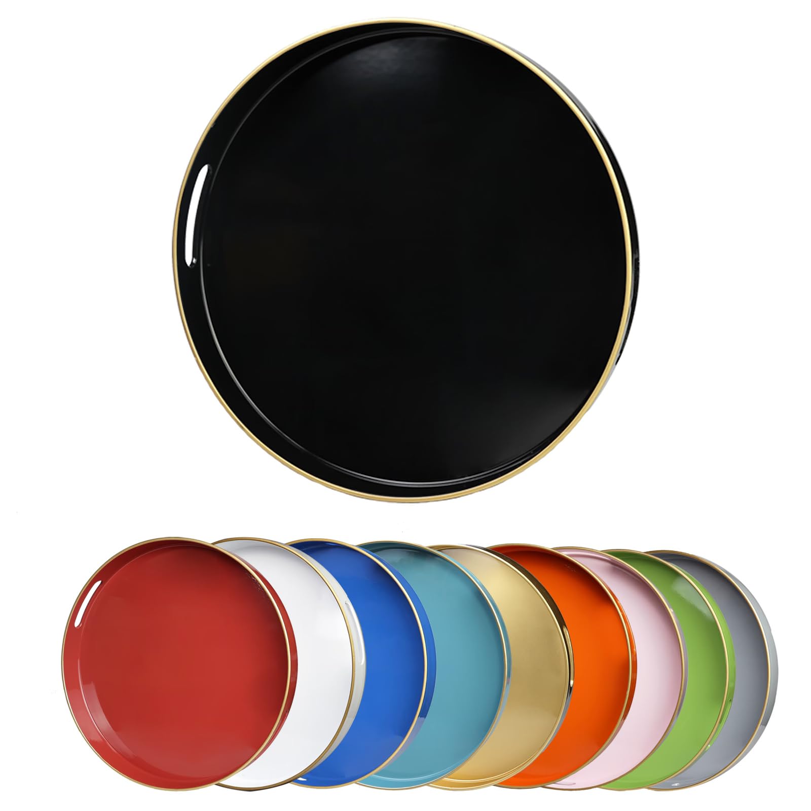 Plateau de service chic noir 33 cm, l'élégance moderne pour sublimer votre table basse