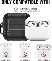 Vista 6 de Maxjoy Funda para Airpods 3 2021, funda para Airpods 3 con candado AirPods3, carcasa rígida para AirPod Gen 3, funda protectora resistente a prueba
