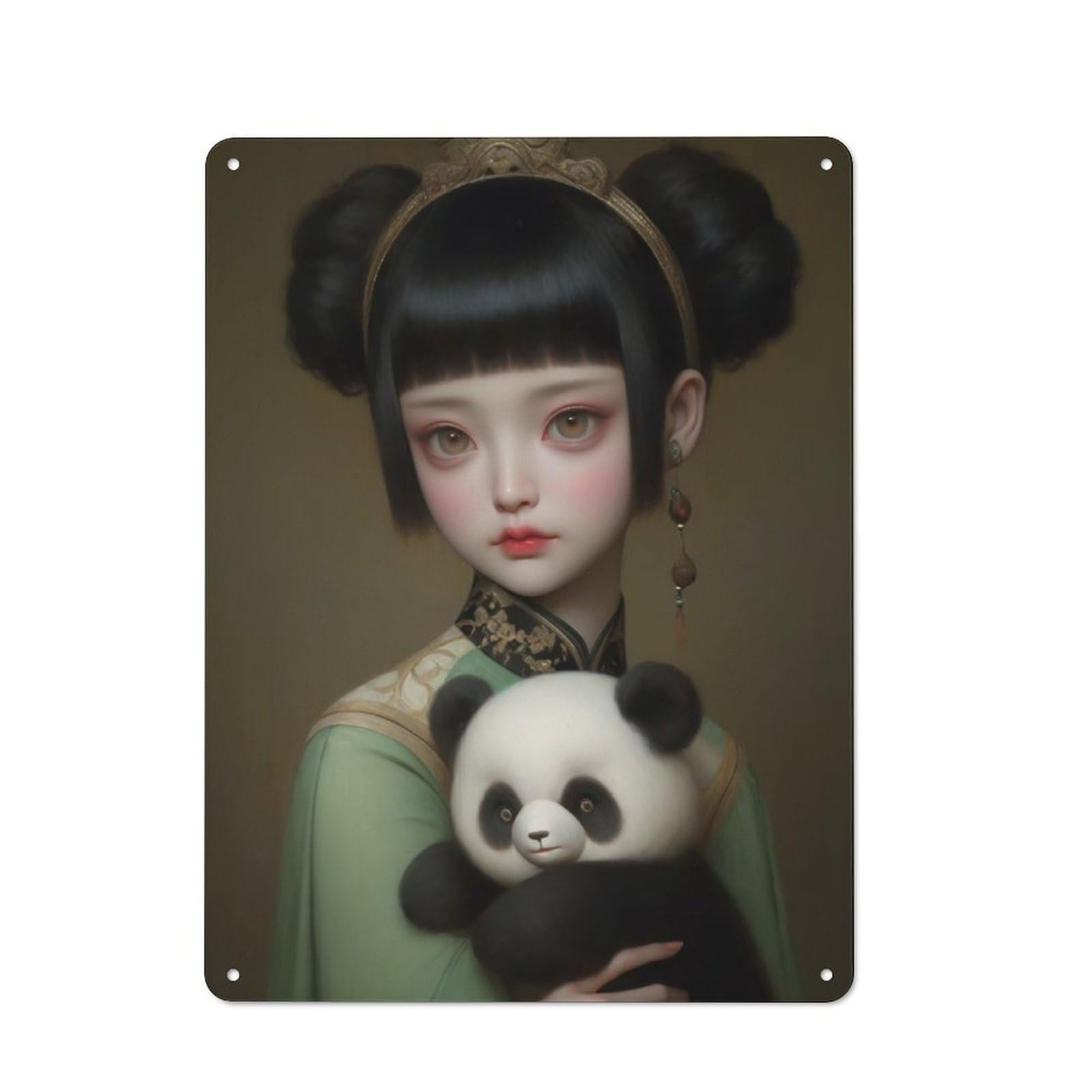 Junmoney My Little Panda Rustic Metal Wall Decor 40X30cm, Decorative Tin Plaque For Pub, Home Bar, Shed Or Man Cave