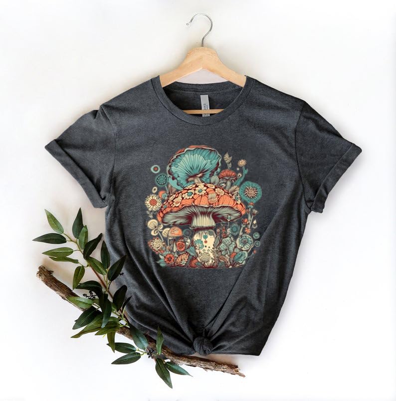 Miniatura 7 de Aesthetic Mushroom Shirt, Goblincore Shirt, Hippie Shirt, Nature Lover Gift, Mushroom Lover Shirt, Vintage T shirt, Retro Tee, Tshirts
