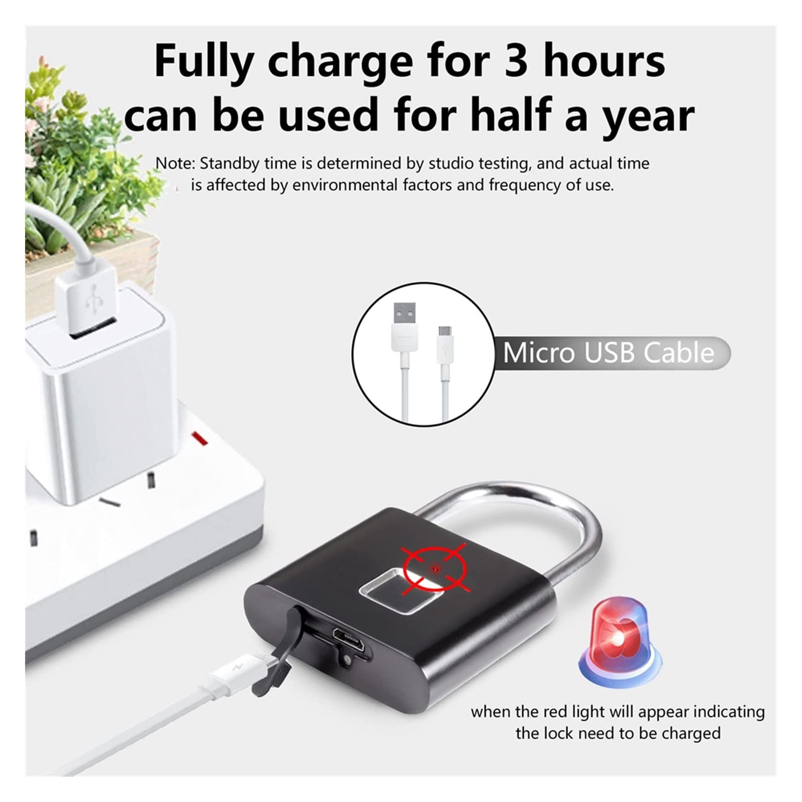 Serratura Smart, Lucchetto for impronte digitali Tuya Smart Lucchetto for porta ricaricabile USB Lucchetti for porta con impronta digitale biometrica Sblocco dell'APP in lega di zinco ,Smart Lock Faci