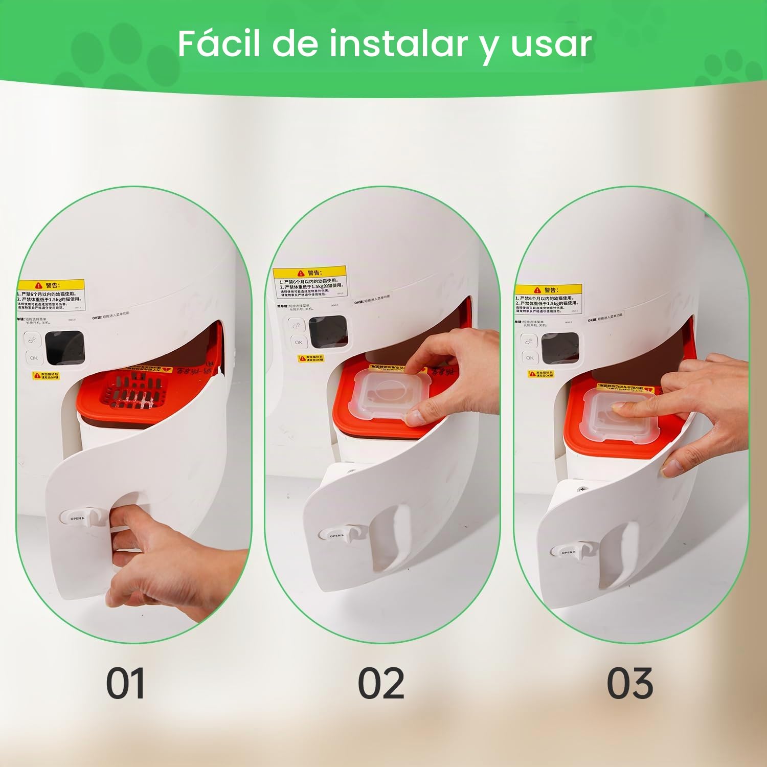 Eliminador de olores para mascotas 2.0 para caja de arena autolimpiante para gatos, desodorante de arena para gatos, control de olores de inodoros para gatos (paquete de 3)
