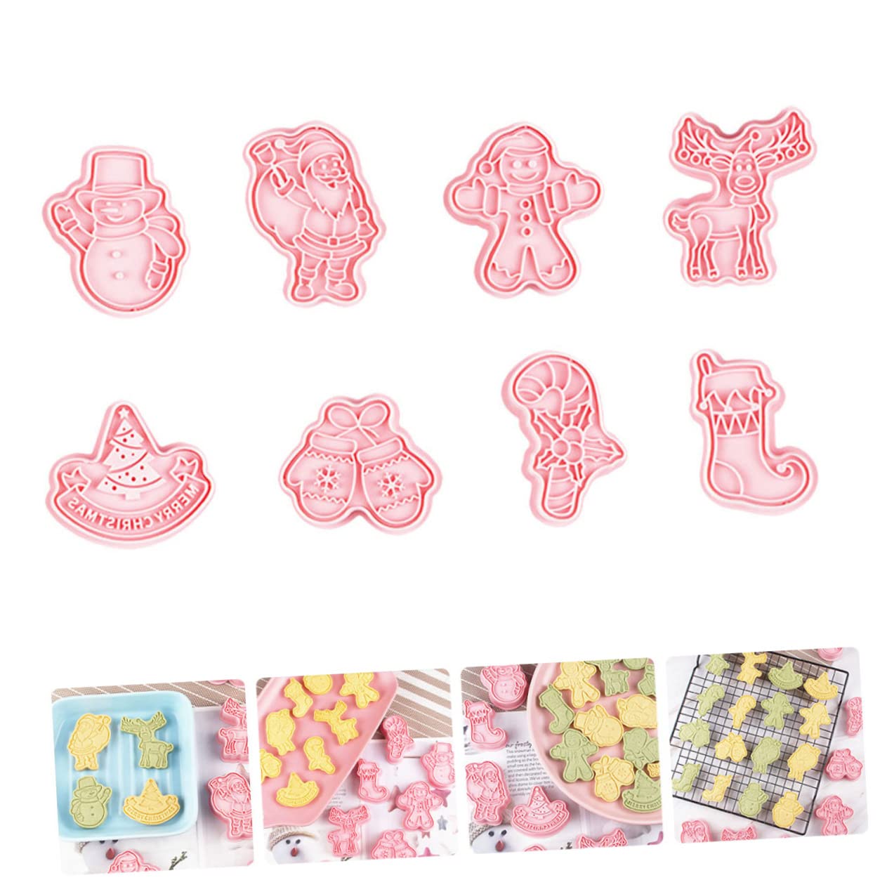 MAGICLULU 4 Sätze Keksform Gummiartig Kekse Fallen Ausstechformen Kessel-ausstecher Plätzchen Lebkuchen Keksschneider Ausstechformen Weihnachten Stern-ausstecher Rosa Pp 8 Stück * 4